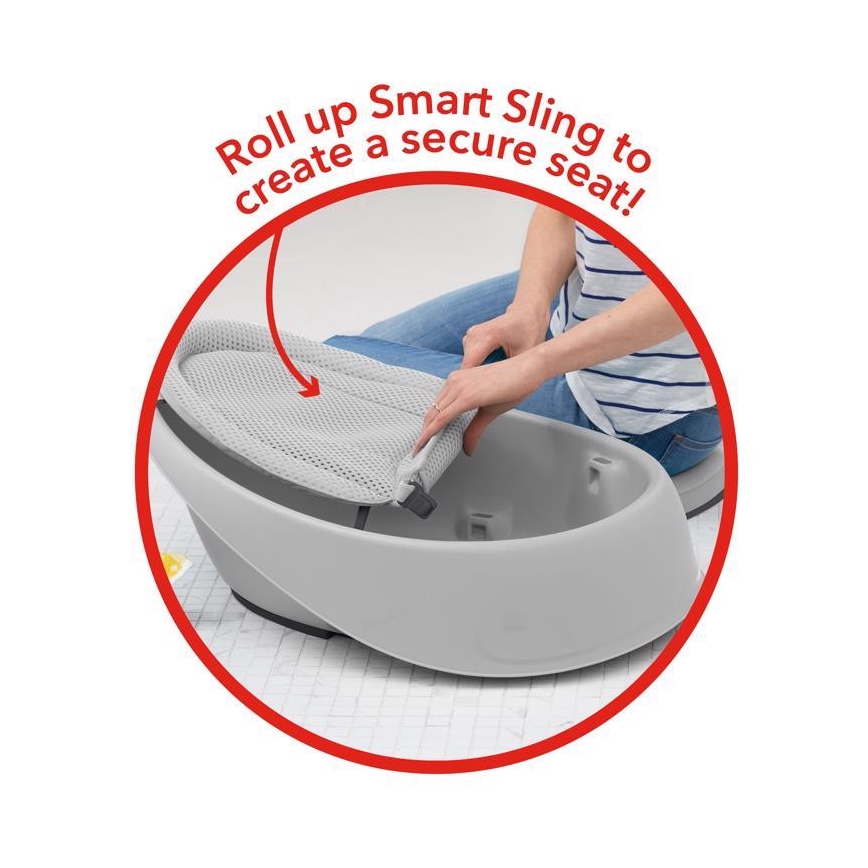 Skip Hop - Baignoire pour bébé avec coussin ergonomique MOBY 3 gris