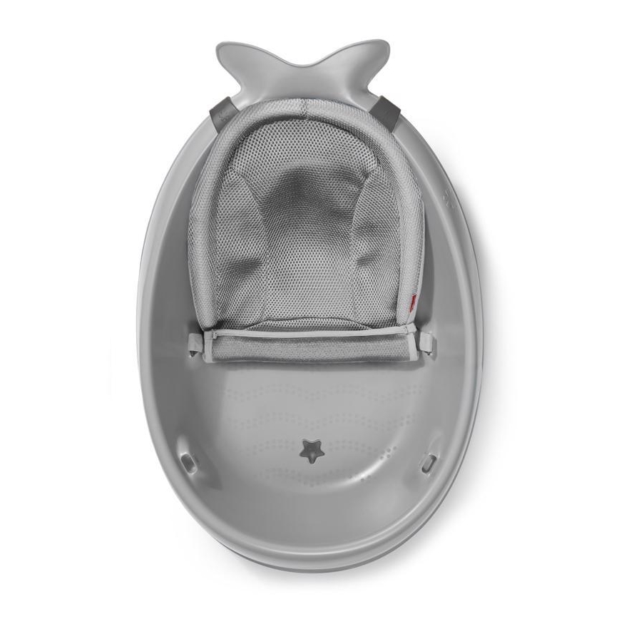 Skip Hop - Baignoire pour bébé avec coussin ergonomique MOBY 3 gris