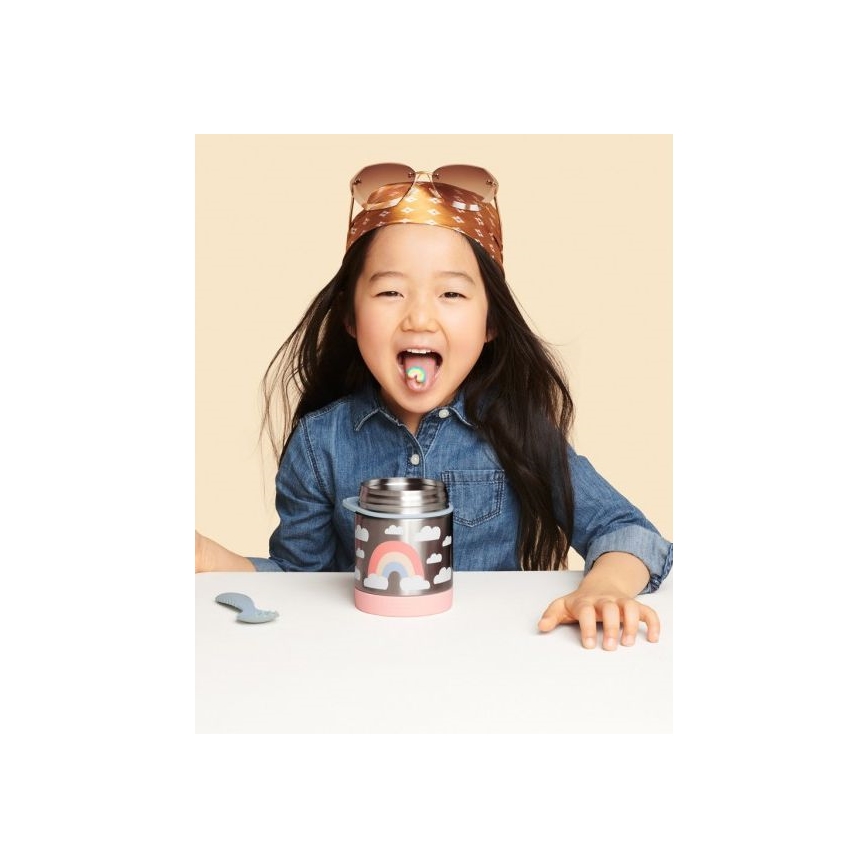 Skip Hop - Récipient alimentaire thermique avec cuillère/fourchette SPARK STYLE 325 ml arc-en-ciel