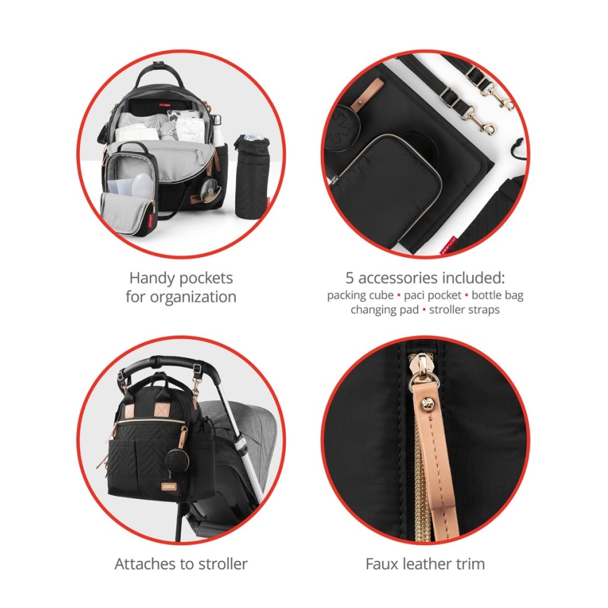 Skip Hop - Sac à dos à langer pour poussette 6en1 SUITE LOT noir
