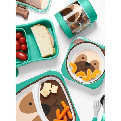 Skip Hop - Thermo voedselcontainer met lepel/vork ZOO 325 ml mopshond