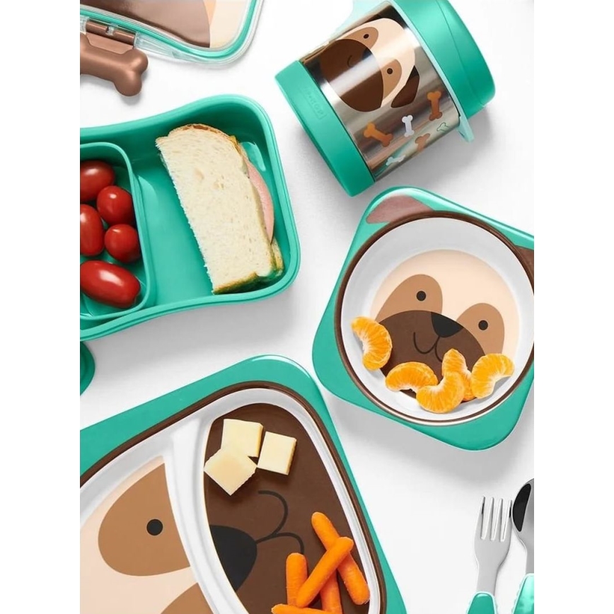 Skip Hop - Thermo voedselcontainer met lepel/vork ZOO 325 ml mopshond