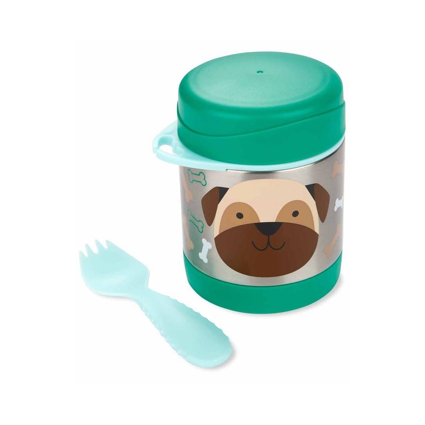Skip Hop - Thermo voedselcontainer met lepel/vork ZOO 325 ml mopshond