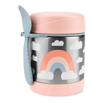 Skip Hop - Thermos alimentaire avec cuillère/fourchette SPARK STYLE 325 ml arc-en-ciel