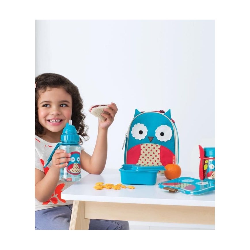 Skip Hop - Thermos alimentaire ZOO 325 ml avec cuillère/fourchette au motif hibou