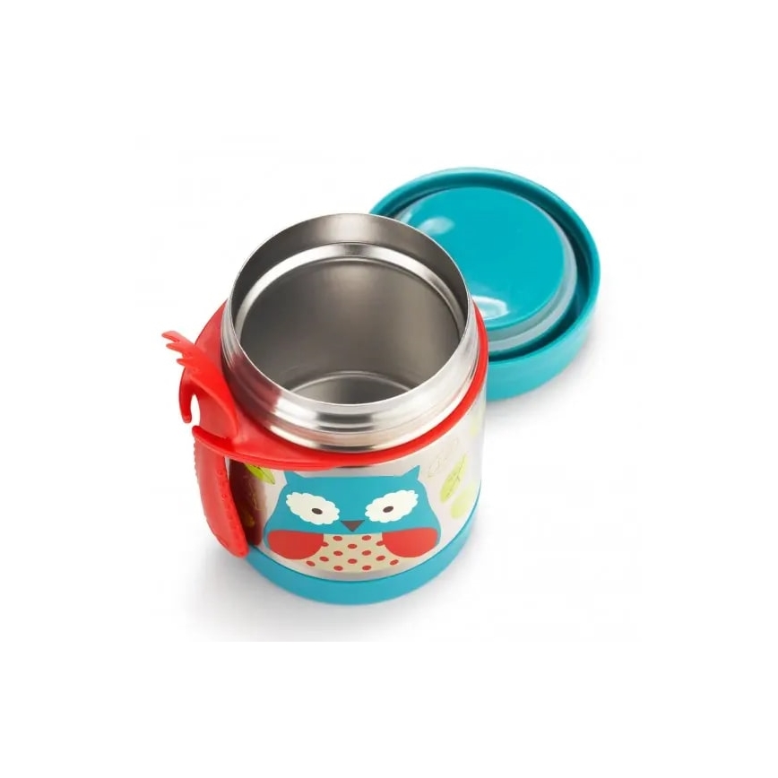 Skip Hop - Thermos alimentaire ZOO 325 ml avec cuillère/fourchette au motif hibou