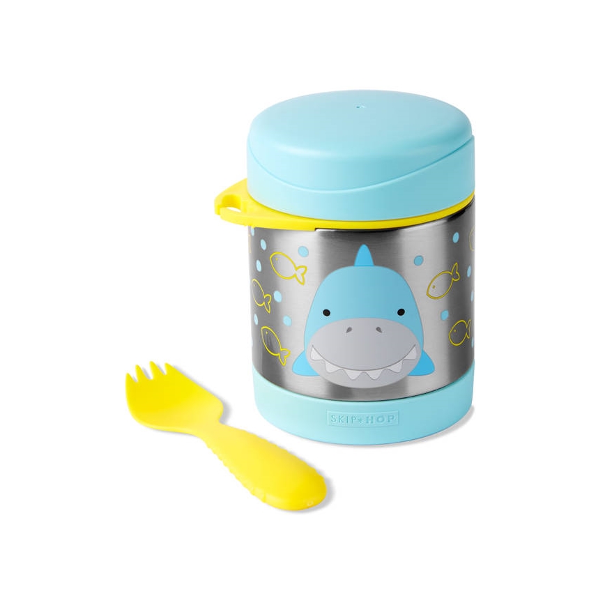 Skip Hop - Thermos alimentaire ZOO 325 ml avec cuillère/fourchette requin