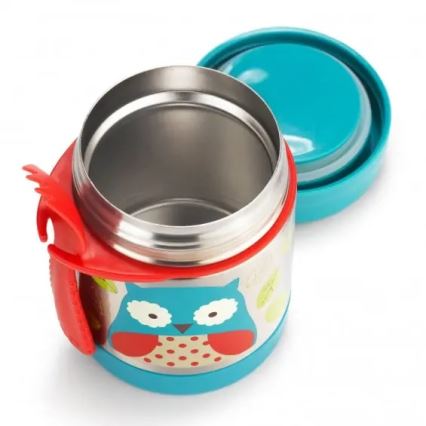 Skip Hop - Thermos voor eten met lepel/vork ZOO 325 ml uil