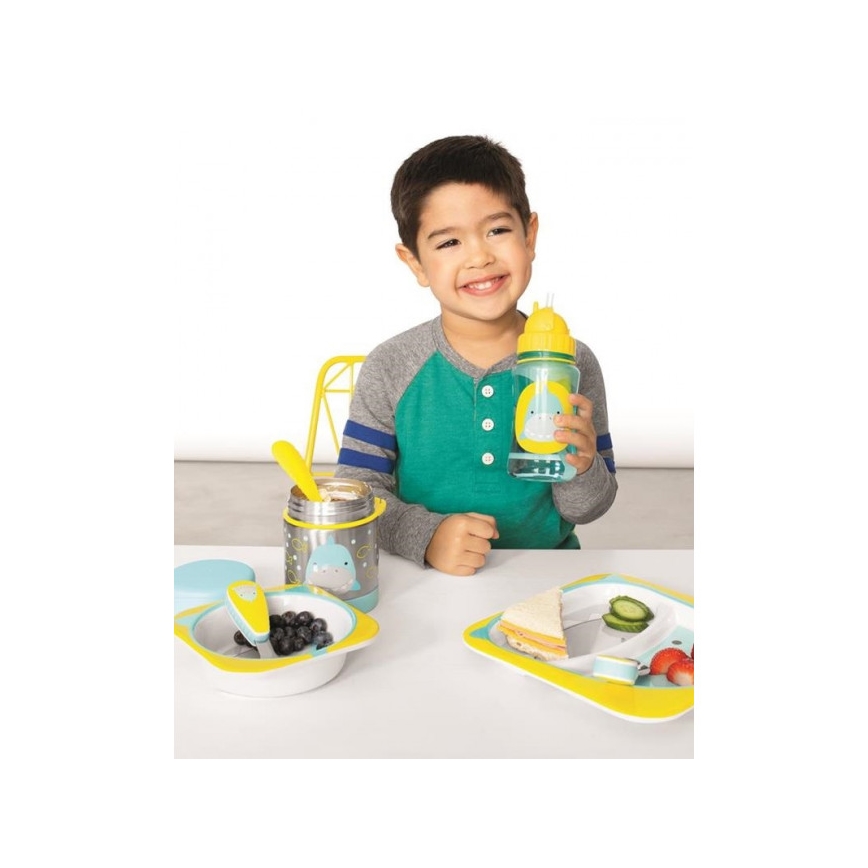 Skip Hop - Thermosfles voor eten met lepel/vork ZOO 325 ml haai
