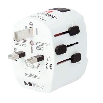 Reisadapter PRO Light USB AC45PD - Wereldwijd (UK + USA + AUS/CN), USB-A + USB-C 45W