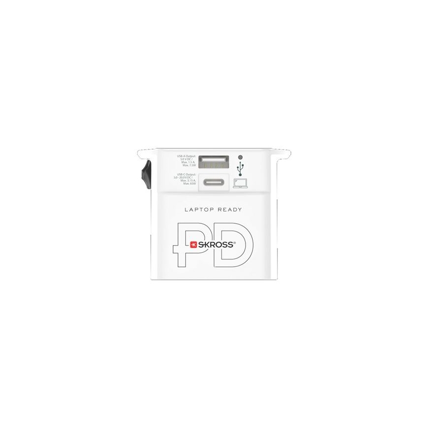 MUV reisadapter AC65PD USB A+C 65W
