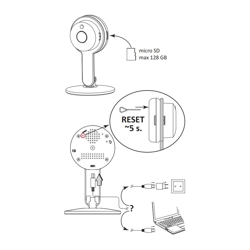 Slimme Camera COSMO LED/230V/Wi-Fi Tuya