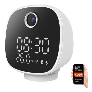 Slimme camera met wekker, thermometer en led-lampje 1296p 3Mpx 5V Wi-Fi Tuya IP65