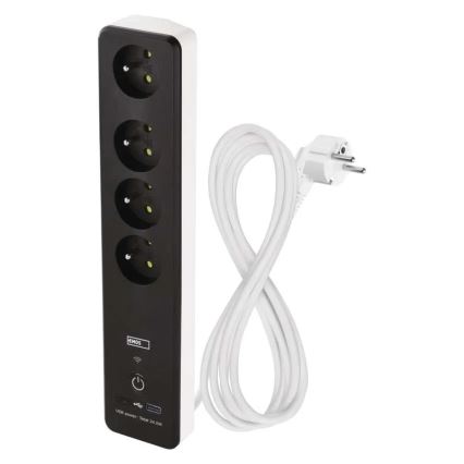 Slimme verlengkabel met schakelaar GoSmart 4Z + 1x USB-A + 1x USB-C 2 m Wi-Fi Tuya