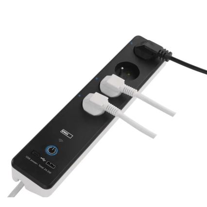 Slimme verlengkabel met schakelaar GoSmart 4Z + 1x USB-A + 1x USB-C 2 m Wi-Fi Tuya