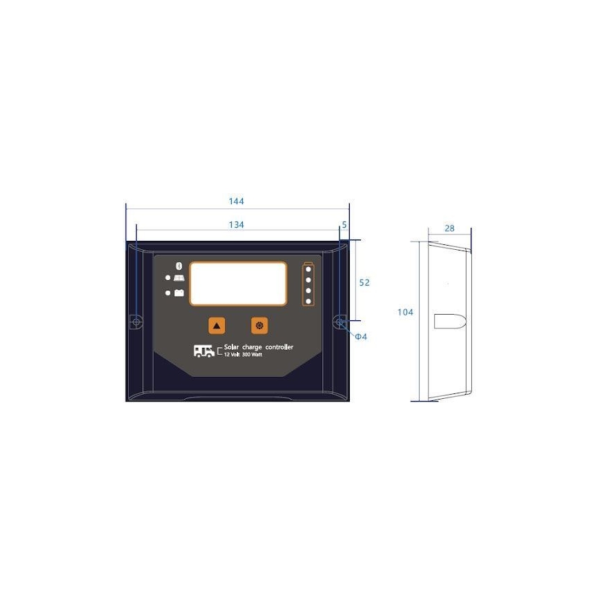 Slimme zonne-laadregelaar PWM 12V/20A