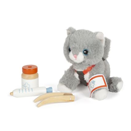 Small Foot - Chat en peluche avec kit d'entretien