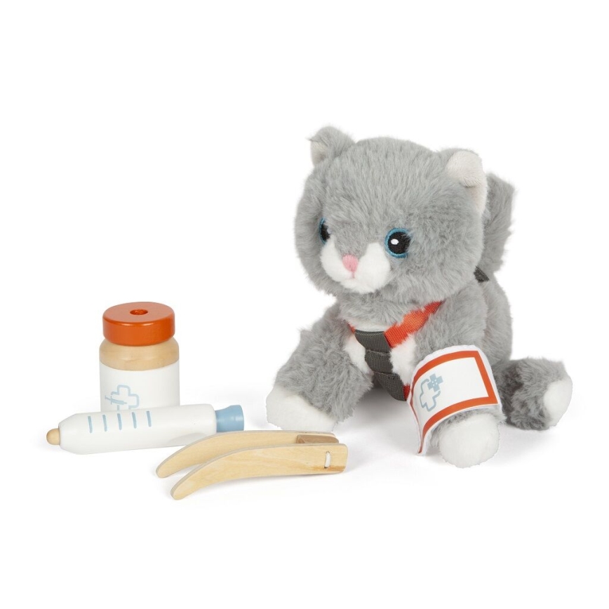 Small Foot - Chat en peluche avec kit d'entretien