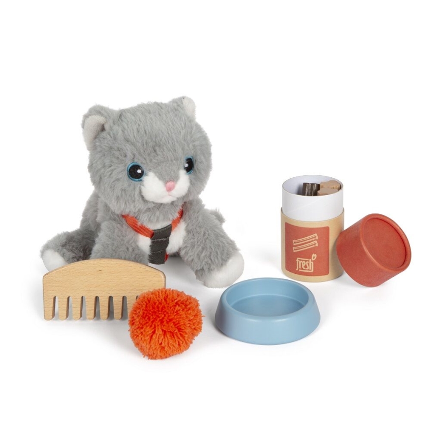 Small Foot - Chat en peluche avec kit d'entretien
