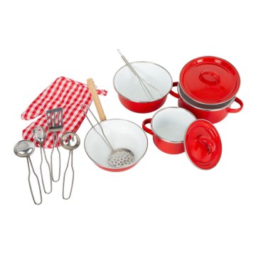 Small Foot - Children's metaal kitchenware rood