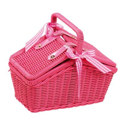 Small Foot - Panier à pique-nique avec vaisselle rose