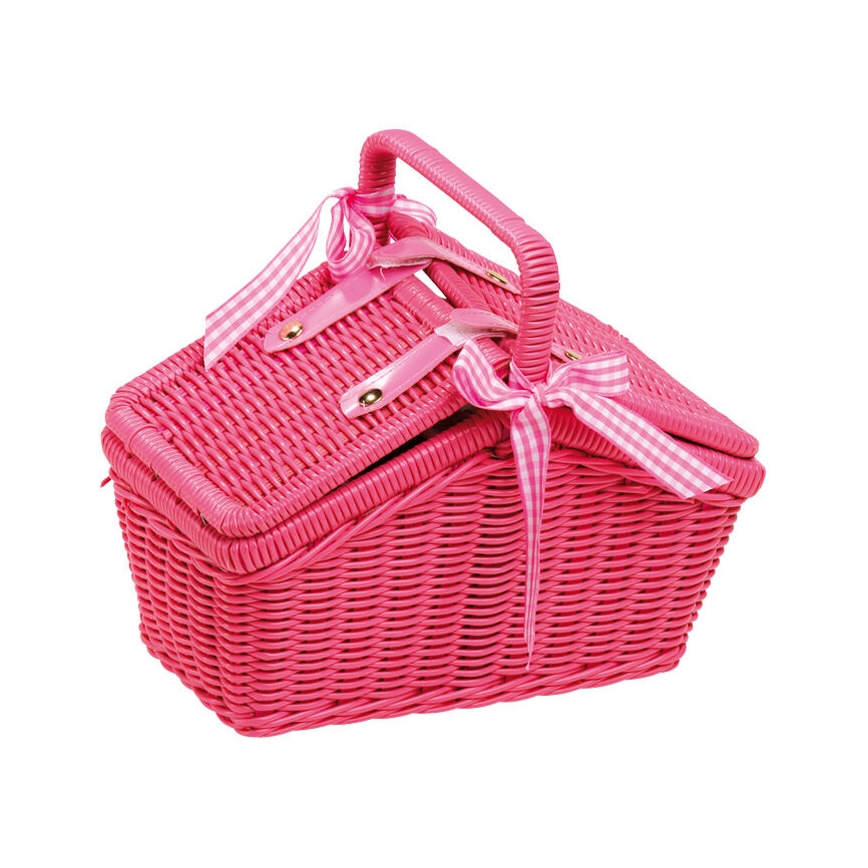 Small Foot - Panier à pique-nique avec vaisselle rose