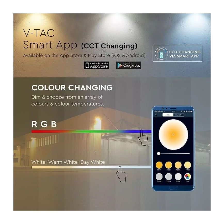 Smart projecteur LED RGB à intensité variable LED/20W/230V IP65 noir