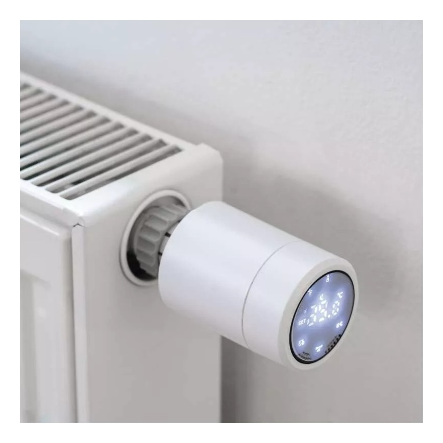 Smart thermostatische kop met LCD scherm GoSmart M30x1,5 2xAA/1,5V Tuya