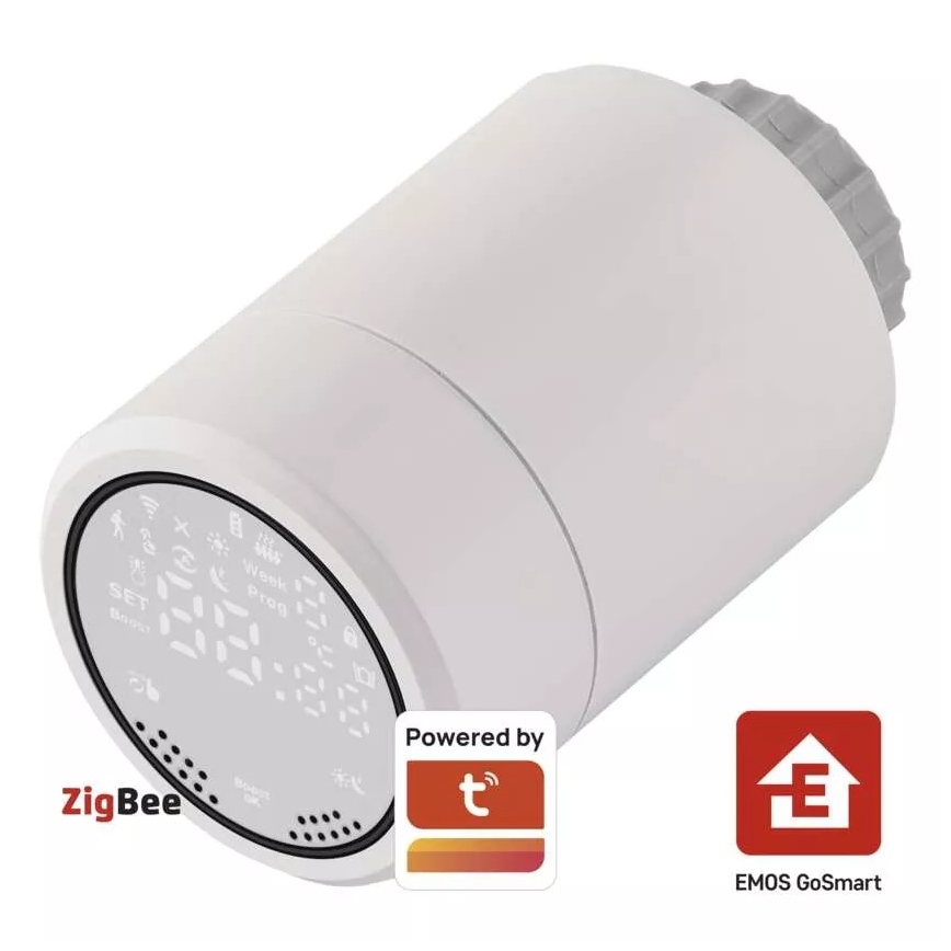 Smart thermostatische kop met LCD scherm GoSmart M30x1,5 2xAA/1,5V Tuya