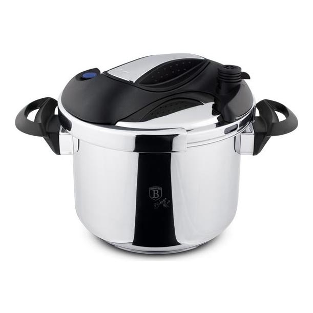 Snelkookpan TURBO 6 l roestvrij staal/zwart