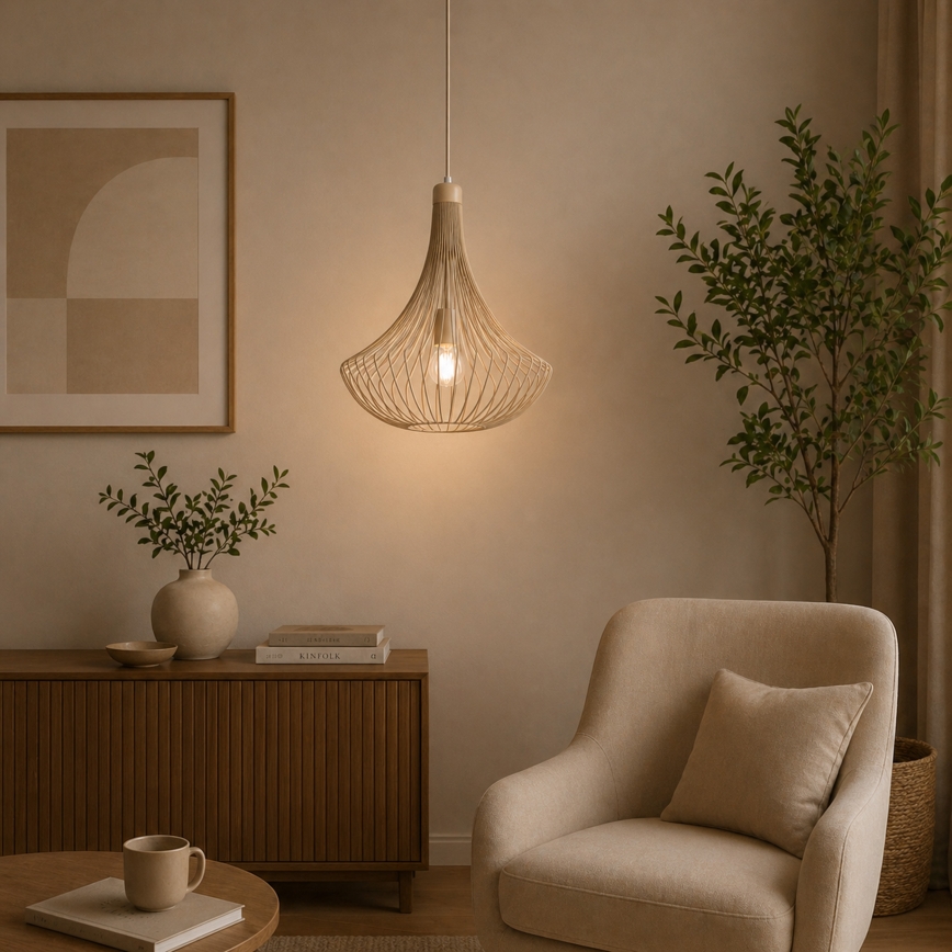 Snoerlamp BALERINA 1xE27/15W/230V beige