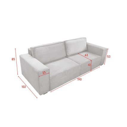 Sofa pliable avec un espace de stockage RONDA beige