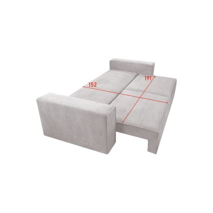 Sofa pliable avec un espace de stockage RONDA beige