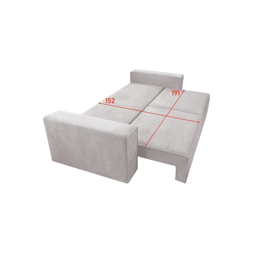 Sofa pliable avec un espace de stockage RONDA beige