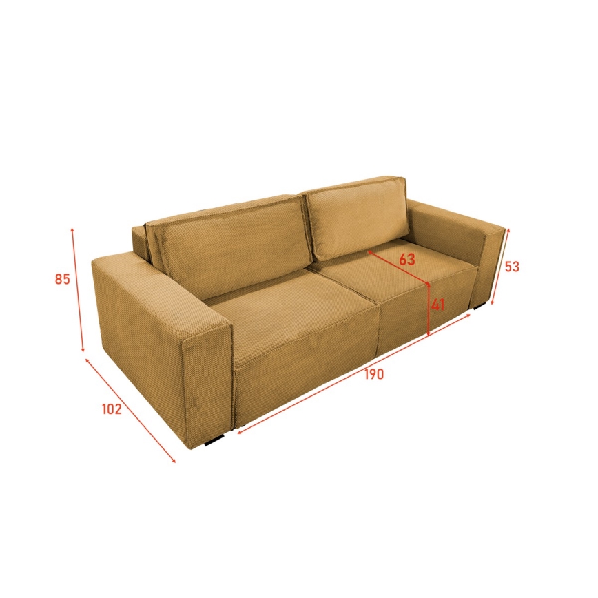 Sofa pliable avec un espace de stockage RONDA orange
