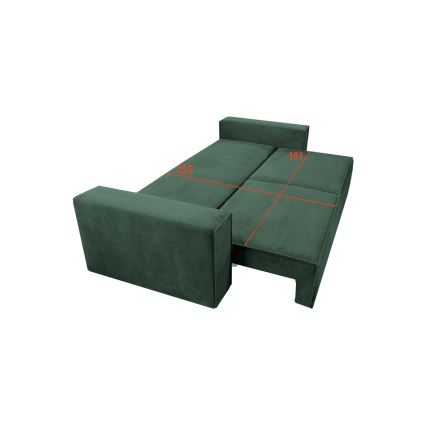 Sofa pliable avec un espace de stockage RONDA vert