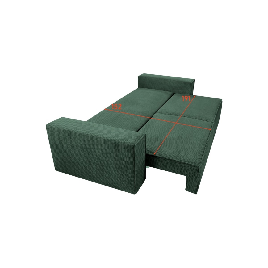 Sofa pliable avec un espace de stockage RONDA vert