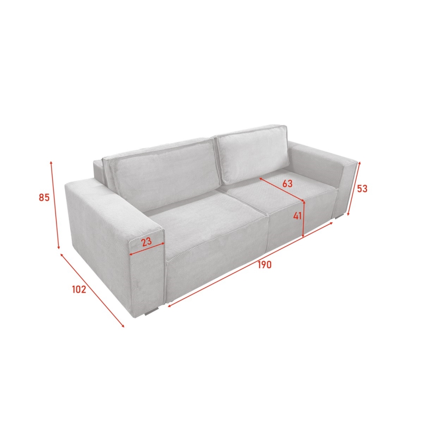 Sofa trois places pliable avec espace de rangement RONDA beige