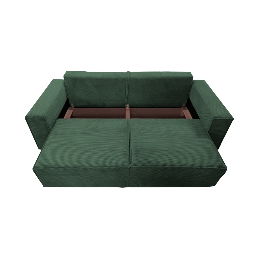 Sofa trois places pliable avec espace de rangement RONDA green