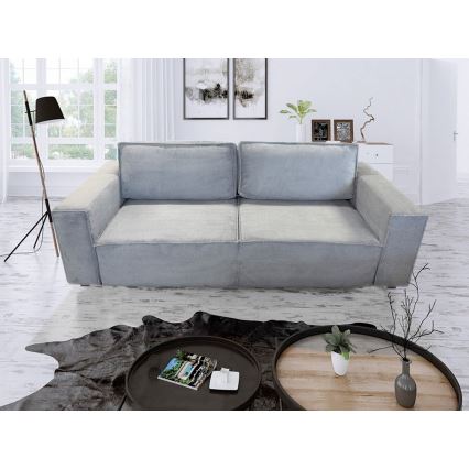 Sofa trois places pliable avec espace de rangement RONDA gris