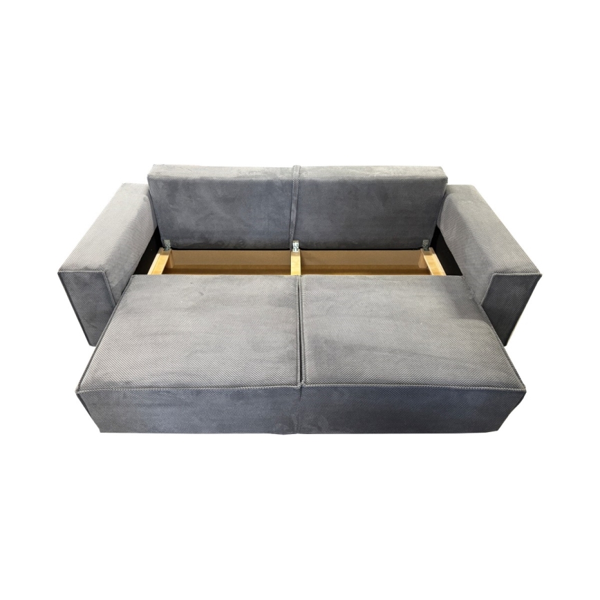 Sofa trois places pliable avec espace de rangement RONDA gris