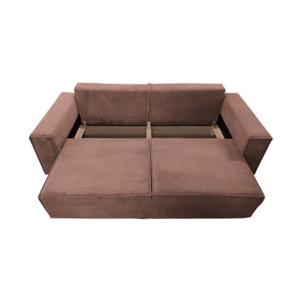 Sofa trois places pliable avec espace de rangement RONDA rouge