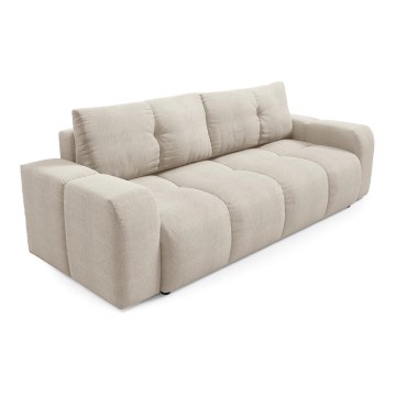 Sofa trois places pliable et rembourré avec un espace de stockage ALMADA beige
