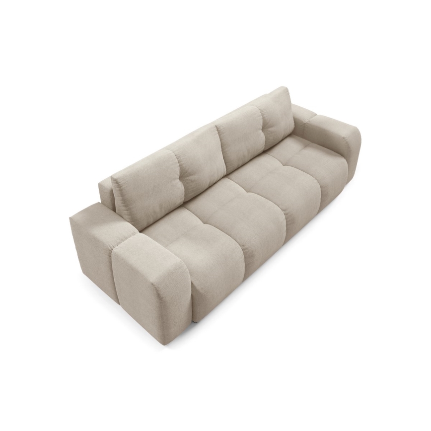 Sofa trois places pliable et rembourré avec un espace de stockage ALMADA beige
