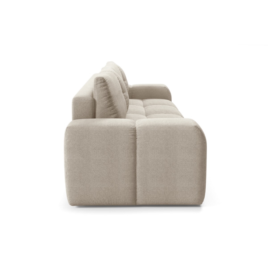 Sofa trois places pliable et rembourré avec un espace de stockage ALMADA beige