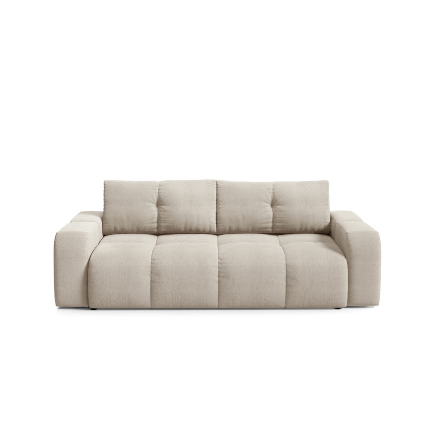 Sofa trois places pliable et rembourré avec un espace de stockage ALMADA beige