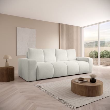 Sofa trois places pliable et rembourré avec un espace de stockage ALMADA beige