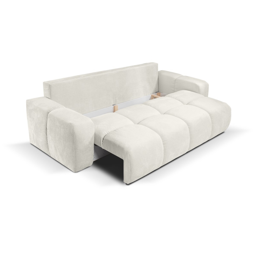 Sofa trois places pliable et rembourré avec un espace de stockage ALMADA beige