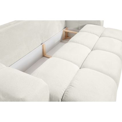 Sofa trois places pliable et rembourré avec un espace de stockage ALMADA beige