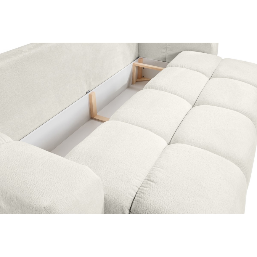 Sofa trois places pliable et rembourré avec un espace de stockage ALMADA beige
